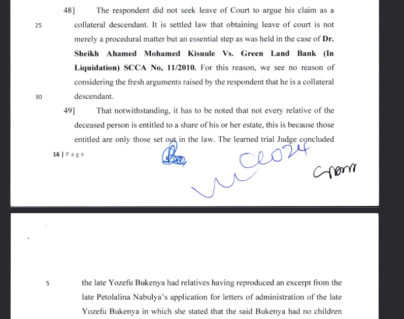 Lawpointuganda's tweet photo. Court also noted that
It is settled law that obtaining leave of court is not
merely a procedural matter but an essential step https://t.co/nLet6yNrMI