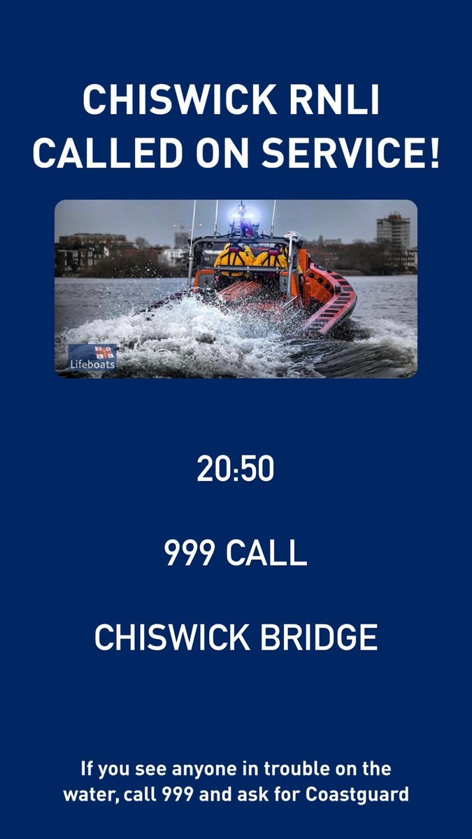 Chiswick lifeboat launched on service! (Click picture for details - Chiswick Bridge) #SAR #Lifeboat #London #RNLI @RNLI #Rescue #savinglivesatsea
