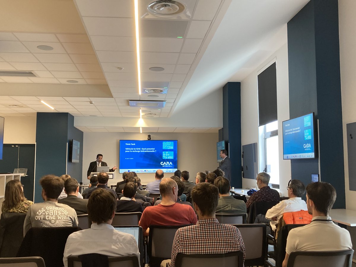 CARA Cluster (@caracluster) on Twitter photo Hier, une quarantaine de personnes ont assisté au Think Tank organisé par <a href="/CARAcluster/">CARA Cluster</a> sur la thématique du Vehicle to Grid.
Un grand merci aux intervenants et aux participants pour avoir participer à la réussite de cet évènement.
D'autres Think Tank arrivent 👍 Hier, une quarantaine de personnes ont assisté au Think Tank organisé par <a href="/CARAcluster/">CARA Cluster</a> sur la thématique du Vehicle to Grid.
Un grand merci aux intervenants et aux participants pour avoir participer à la réussite de cet évènement.
D'autres Think Tank arrivent 👍