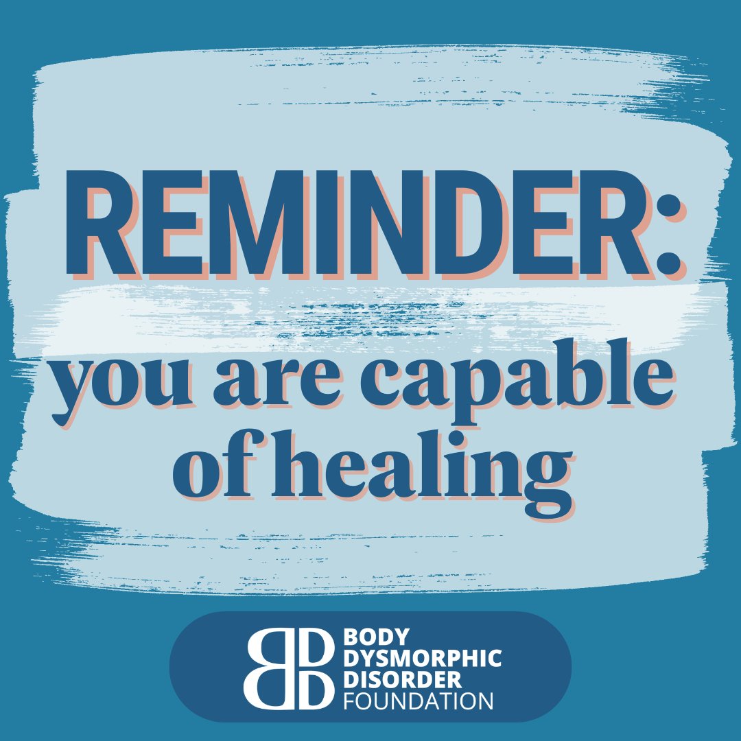A reminder that recovery from BDD is possible. We witness people make incredible recoveries from BDD – and you can too. We won’t pretend it’s an easy journey, but don’t forget how strong and capable you are. We 100% believe in you. Keep going 💙