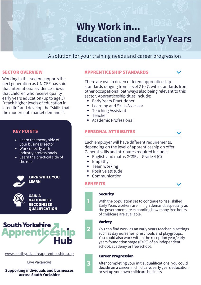 With the recent expansion of free childcare hours, there has been a surge in requirements for individuals working in the sector. Check out some of the reasons why you should work in the Education and Early Years sector. #apprenticeships #DoSomethingBig #SkillsforLife