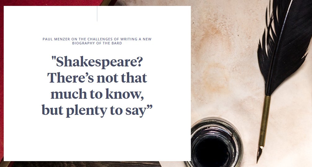 'Shakespeare? There’s not that much to know, but plenty to say” Over on our @BloomsburyAcad blog @paulmenzer talks about the challenges & wonder of writing a new, short biography of Shakespeare – and of occasionally longing for a less-studied subject! bloomsbury.com/uk/discover/bl…