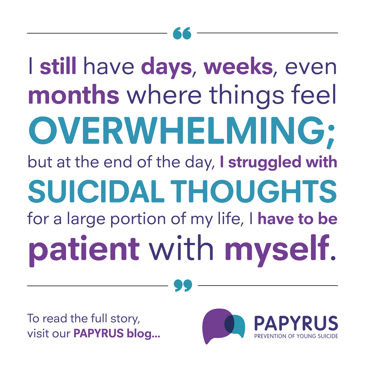 Your story has the power to save a life. Read all our Supporter Stories here: papyrus-uk.org/share-your-sto… Want to share your story? Email communications@papyrus-uk.org Let's work together to break the stigma and spread hope.💜 #SuicidePrevention #BreakTheStigma