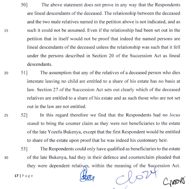 Lawpointuganda's tweet photo. Section 27 of the Succession Act sets out clearly which of the deceased relatives are entitled to a share of his estate and as such those who are not set
out in the law are not entitled. https://t.co/BwAhsO2KXK