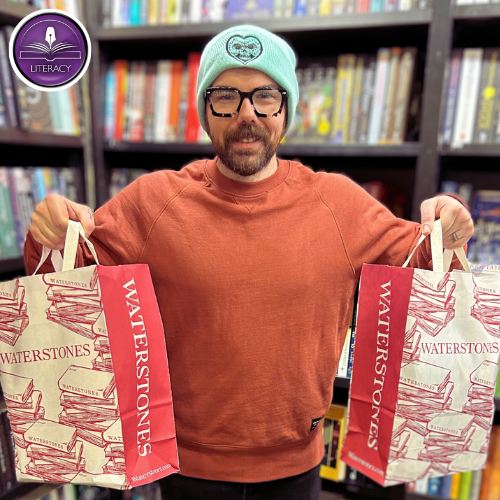 What has Mr Simpson been gathering over Easter? 
🤔
Thank you, <a href="/swanseastones/">Waterstones Swansea</a>!