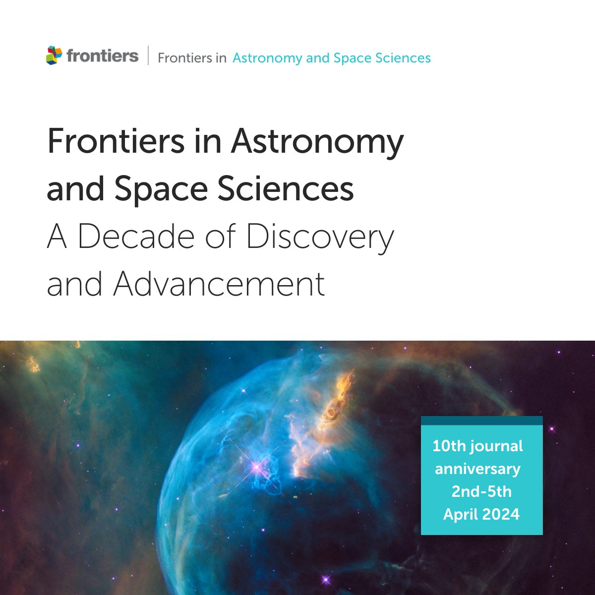 1/2 🌌 We're launching into the final day of the #FSPAS10th Anniversary Conference! Prepare for a voyage through time in #galaxies and massive #blackholes and for the future of Space Physics. Don't miss a galaxy of insights! 🚀 👉Link to the webinar: fro.ntiers.in/10thSPAS