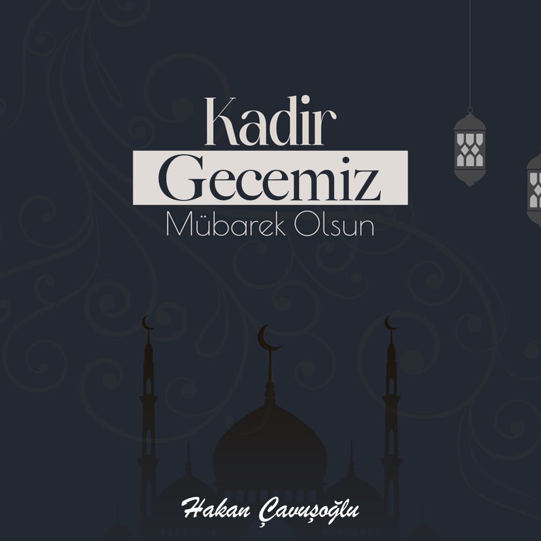 Cenabı Hakk’ın eşsiz rahmet ve umut kapısı açtığı bu mübarek gecenin; ülkemize, İslam alemine ve tüm insanlığa hayırlar getirmesini niyaz ediyorum. Gecemiz mübarek olsun. #KadirGecesi