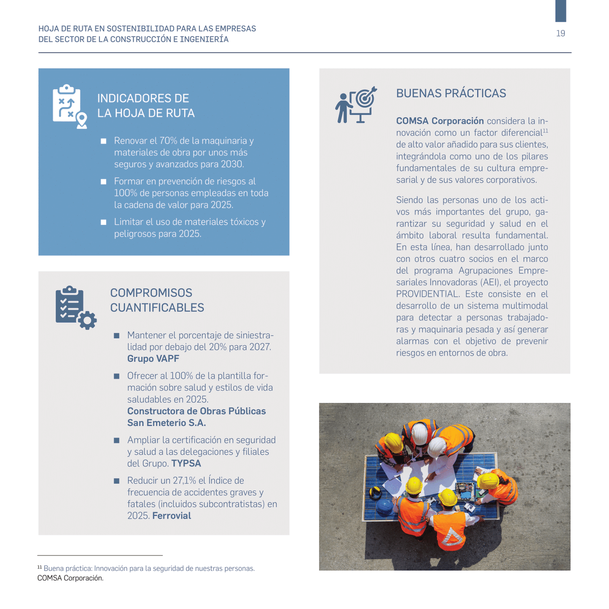 comsa_corp's tweet photo. En @rebuildexpo se presentó la #hojaderuta de #sostenibilidad para el sector de la #construcción e #ingeniería, de @PactoMundial. 

El documento incluye 10 transformaciones clave y buenas prácticas, como el proyecto de #innovación #PROVIDENTIAL, en el que participa @comsa_corp. https://t.co/zw5UE9lVxI