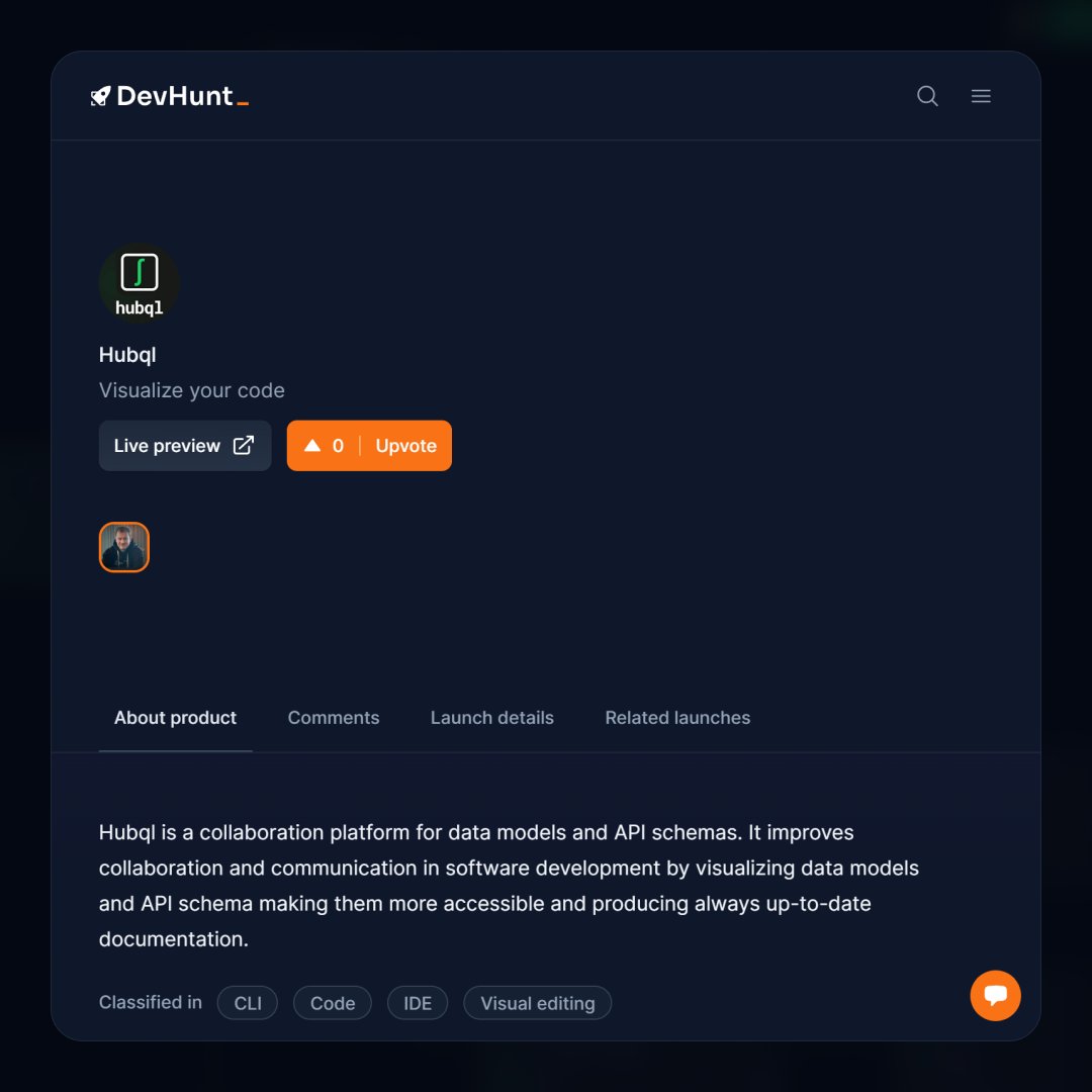 A new launch is coming!

We are almost ready to present Hubql to the fantastic #devhunt community! 
Hubql will be launched on <a href="/devhunt_/">Dev Hunt</a>  on 9th April. 

Please make sure to visit the 🔗lnkd.in/esMcygFF next week and show us your support!