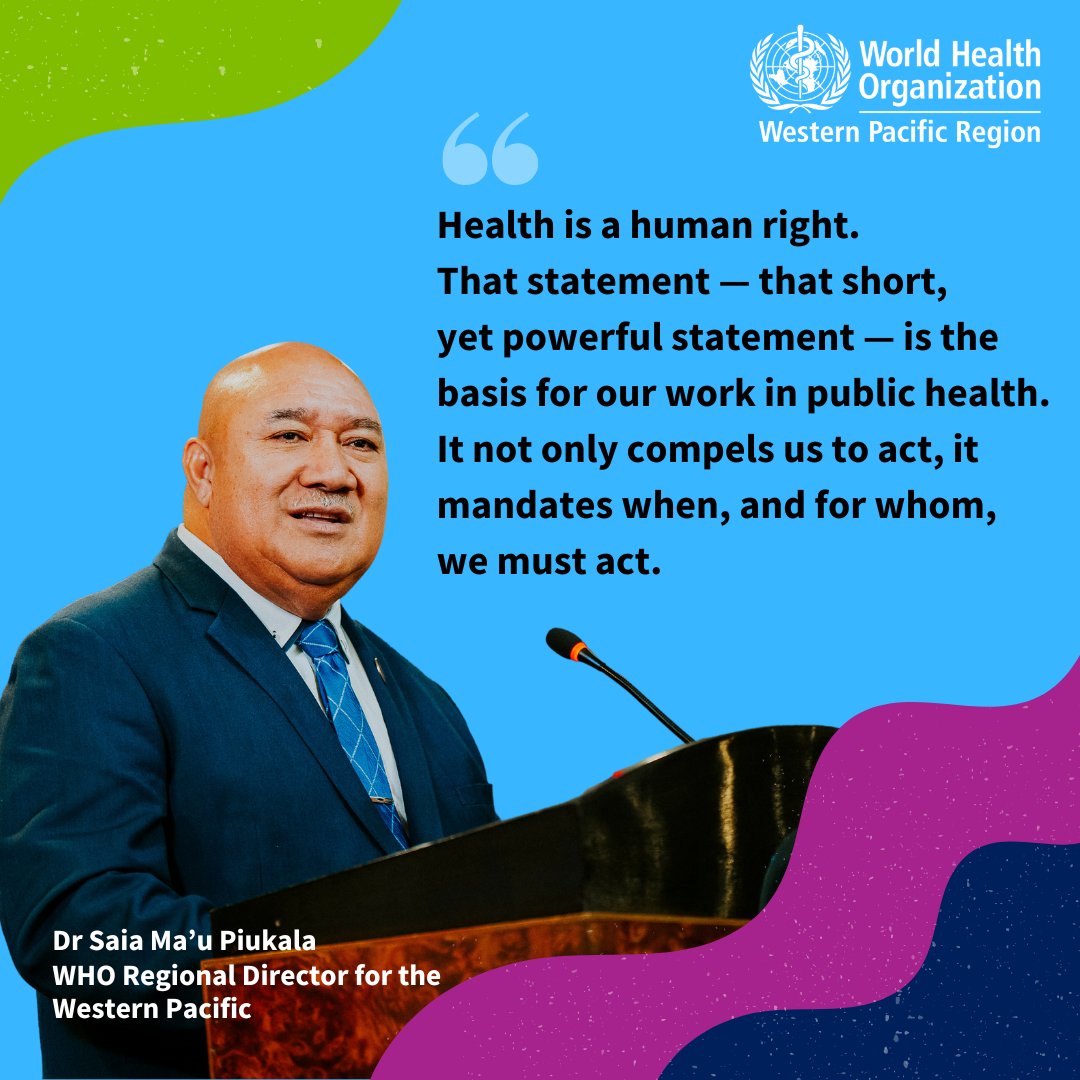 'In 1948, governments around the world...adopted the Universal Declaration of Human Rights. It recognizes 'the right to a standard of living adequate for the health & well-being' of a person & their family, & that is an 'equal & inalienable' right for all.' - Dr Saia Ma'u Piukala