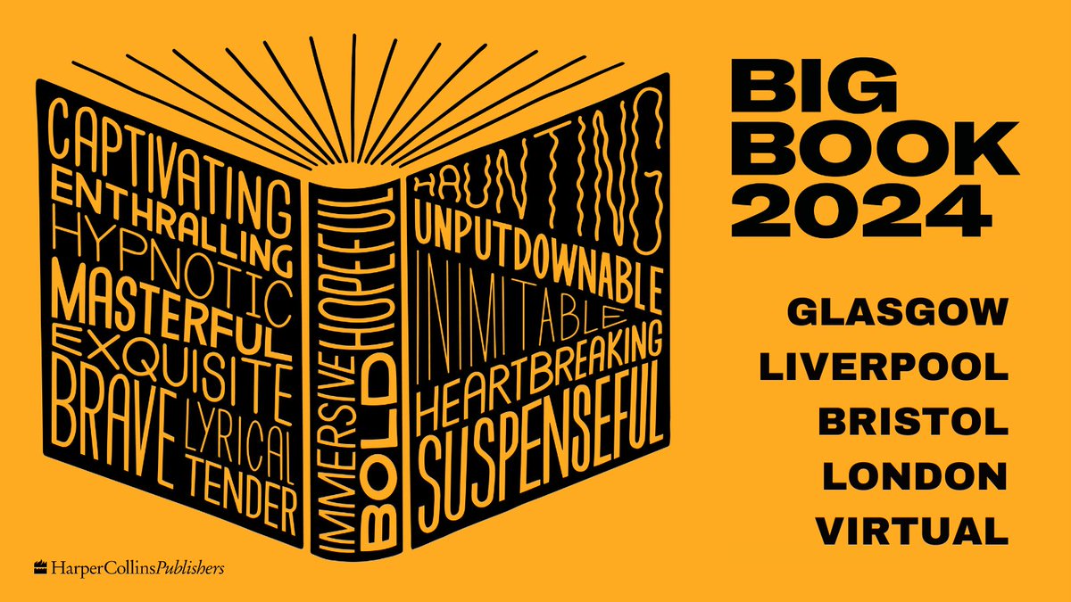 That's right booksellers, the HarperCollins Big Book Roadshow events are BACK for 2024! Proofs, drinks, bookish chat: what's not to love?! 🥳📚 For more information and details on how to RSVP, check out Publisher News and the latest HarperInsider newsletter!