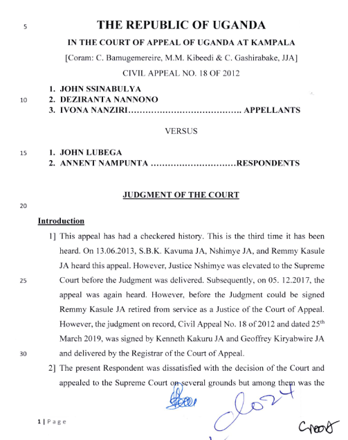 Lawpointuganda's tweet photo. Court of Appeal in its landmark ruling has held that 

"A sister is not considered a lineal descendant of her own brother as she does not descend from him. A son of a deceased nephew or deceased's nephew is not a lineal descendant, under section 20 of the Succession Act..." https://t.co/7OzgQrUndU