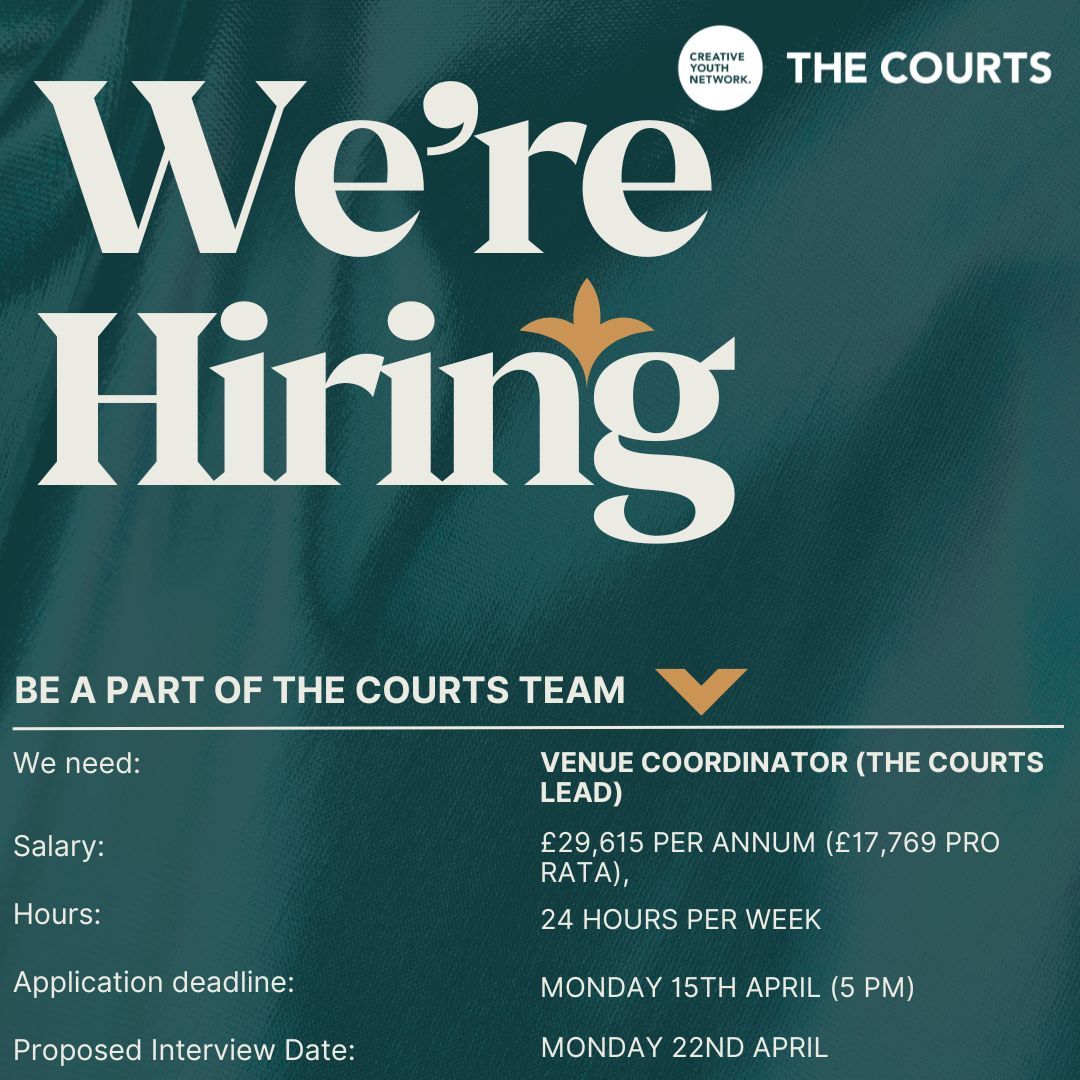 Join the Courts Team! Working with the Estates team, The Venue Coordinator \(The Courts lead\) will be responsible for the day-to-day operations of the Bridewell site with lead responsibility for The Courts. Apply now: buff.ly/3SVYMGz