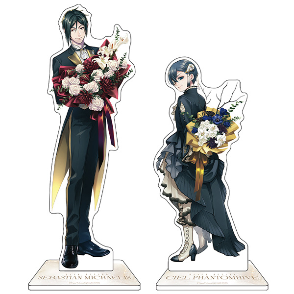 SQEX_eSTORE's tweet photo. 【本日発売】「Gファンタジー30th Anniversaryミュージアム」描き下ろしメインビジュアルが大きなアクリルスタンドに。『黒執事』より「セバスチャン」「シエル」、『東京エイリアンズ』より「郡司晃」「天空橋翔」のご用意。#GF30
https://t.co/HiF4atCfmk https://t.co/FvZKABRsAE