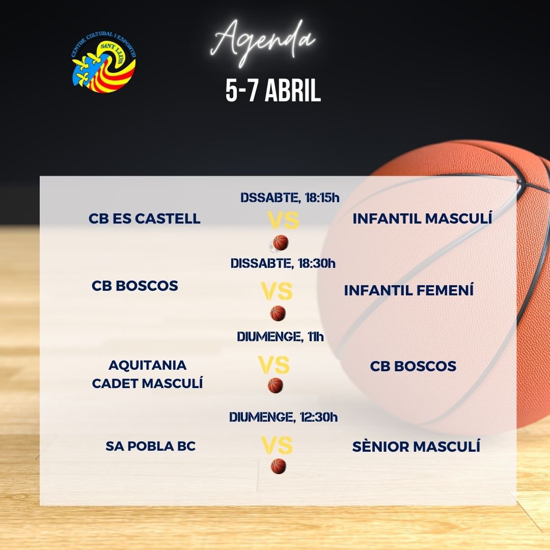 ⚽️🏀Nova jornada! Aquests són els horaris d'aquest cap de setmana!👊🏻 • ⚽️🏀¡Nueva jornada! ¡Estos son los horarios de este fin de semana!👊🏻 #ccesantlluis #somblaus #basquetccesantlluis #futbolbaseccesantlluis