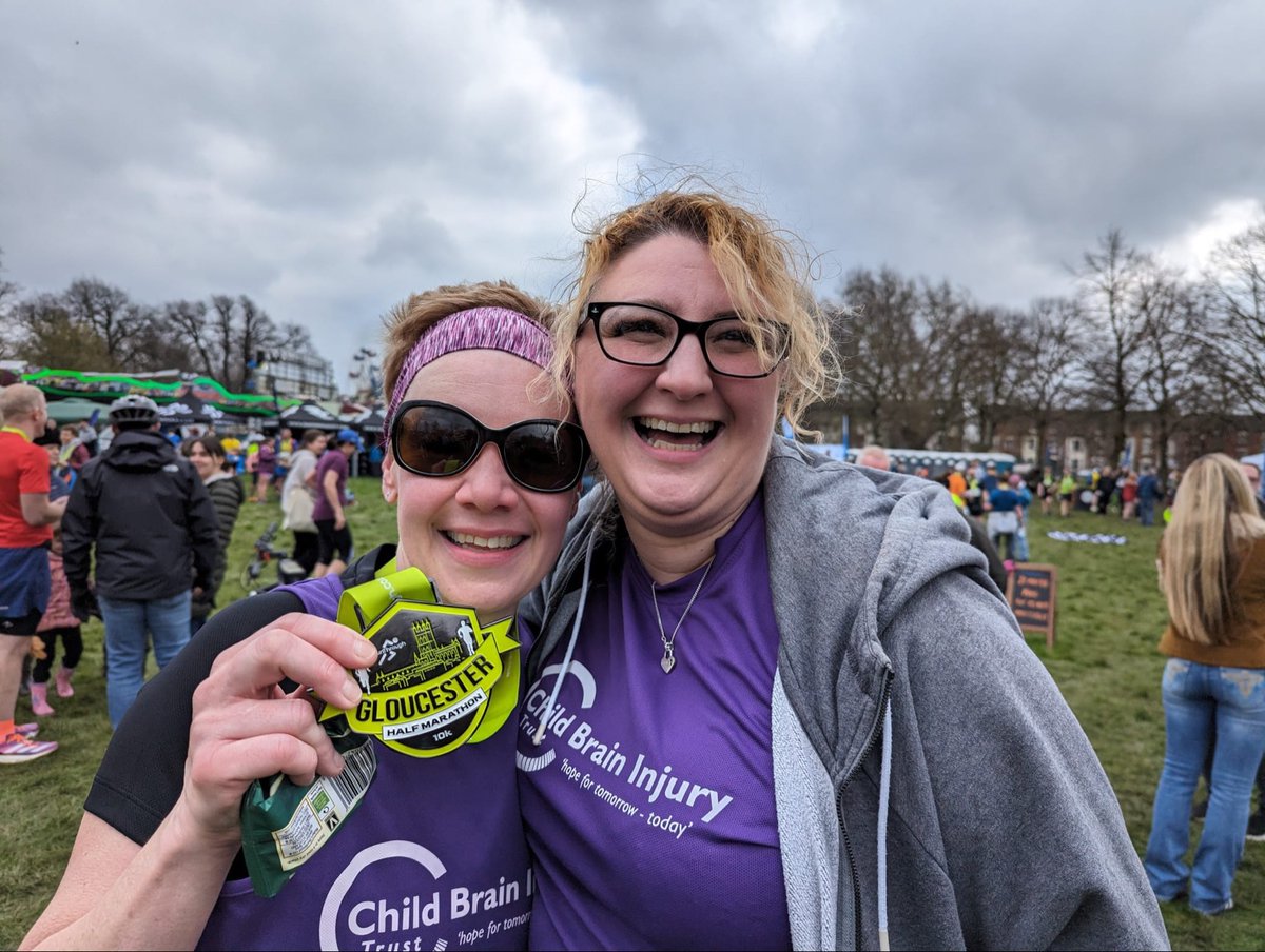 Last weekend Sarah Stevens took on the challenge of running the Gloucester Half Marathon to raise money for our charity, in honour of Emma Pilling, our Corporate Fundraising Manager, & her son Charlie who has an acquired brain injury. Congratulations Sarah! 💜 #fundraising