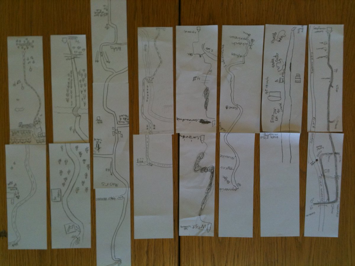 Come along this afternoon 1-4pm to find out about maps through time. Have a go at creating your own map! Here's a strip map made by one of our @YAC_CBA members a little while ago @GetOutKids @kidsinmuseums @yorkshire_dales