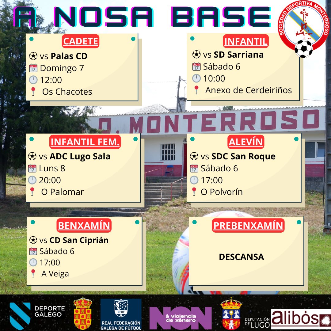 ⚠️ PROGRAMACIÓN DA NOSA BASE PARA A FIN DE SEMANA ⚠️

♥️🤍 GO REDS 🤍♥️