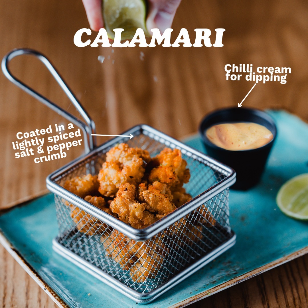 Meet and greet one of TGI Friday's newest stars! 👋

Introducing their Calamari – coated in a lightly spiced salt and pepper crumb, perfectly paired with a chilli cream for dipping 🦑🌶