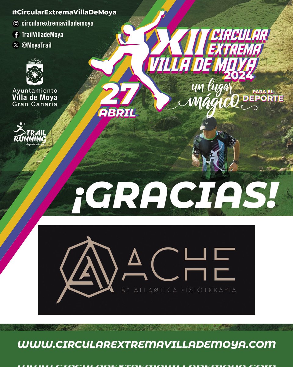 👏🏻 Empezamos este viernes agradeciendo a otro de nuestros colaboradores, Ache by Atlántica Fisioterapia, que con las mágicas manos de sus fisioterapeutas y la tecnología ayudan a nuestros corredores y corredoras a recuperarse más pronto tras un gran esfuerzo físico. ¡Gracias!