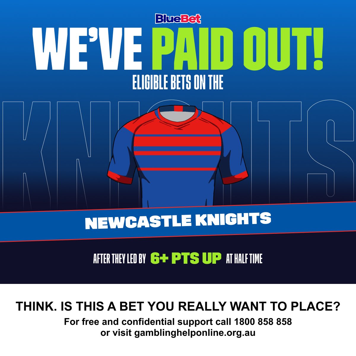 Righto Newy punters, call it a day, we’ve paid you out as winners already.