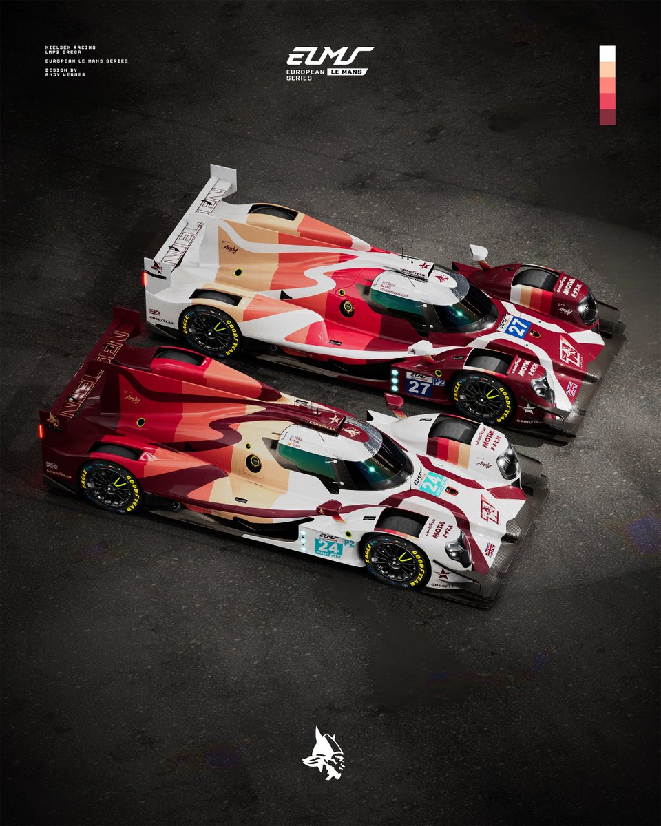 Say hello to @RacingNielsen’s 10 year anniversary liveries for 2024! 👀 The British team unveils asymmetrical paint schemes for its two Oreca 07 this season, the No.27 in LMP2 and No.24 in the LMP2 Pro/Am category. What are your thoughts on these colours? 🎨