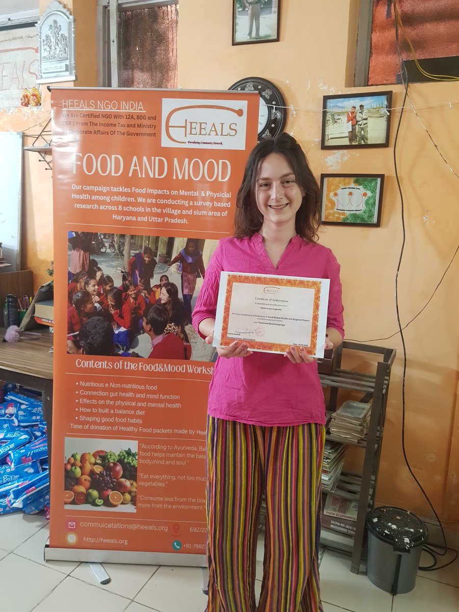 Chiara successfully completed her #internship and Now Working As #HEEALS Team Member. We Are Grateful Chiara For Supporting '#FOODAndMOOD ' Campaign . Where we provide #Nutritious #FoodPackets To More Than 1400 Children and #SanitaryPads For #Girls among 8 Schools from NCR