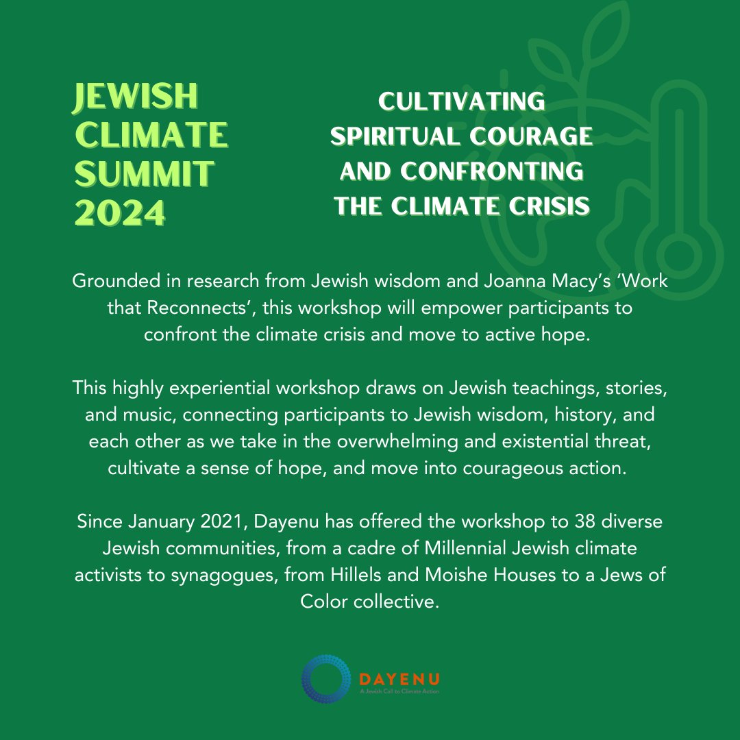 NYC! Don't miss the Jewish Climate Summit this Sunday!
Wonderful workshop w Dayenu's own Rabbi Laura Bellows on spiritual courage.
@TheRAC @adamah_org @URJorg @RJennieRosenn