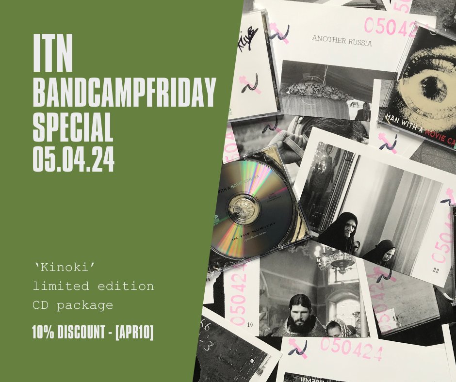 10% discount on everything today [code ‘Apr10’], including our BandcampFriday Special 'Kinoki' CD package (limited edition of 50).

inthenursery.bandcamp.com/merch
