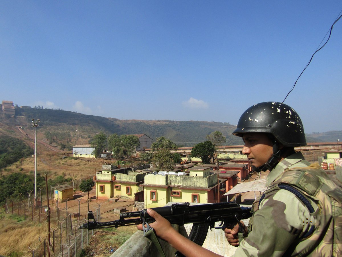 At the end of the day the goals are simple.......#Protection and #Security. #CISF personnel on duty at critical infrastructure in LWEs infested area. 'संरक्षण एवं सुरक्षा' #PROTECTIONandSECURITY with #COMMITMENT @HMOIndia