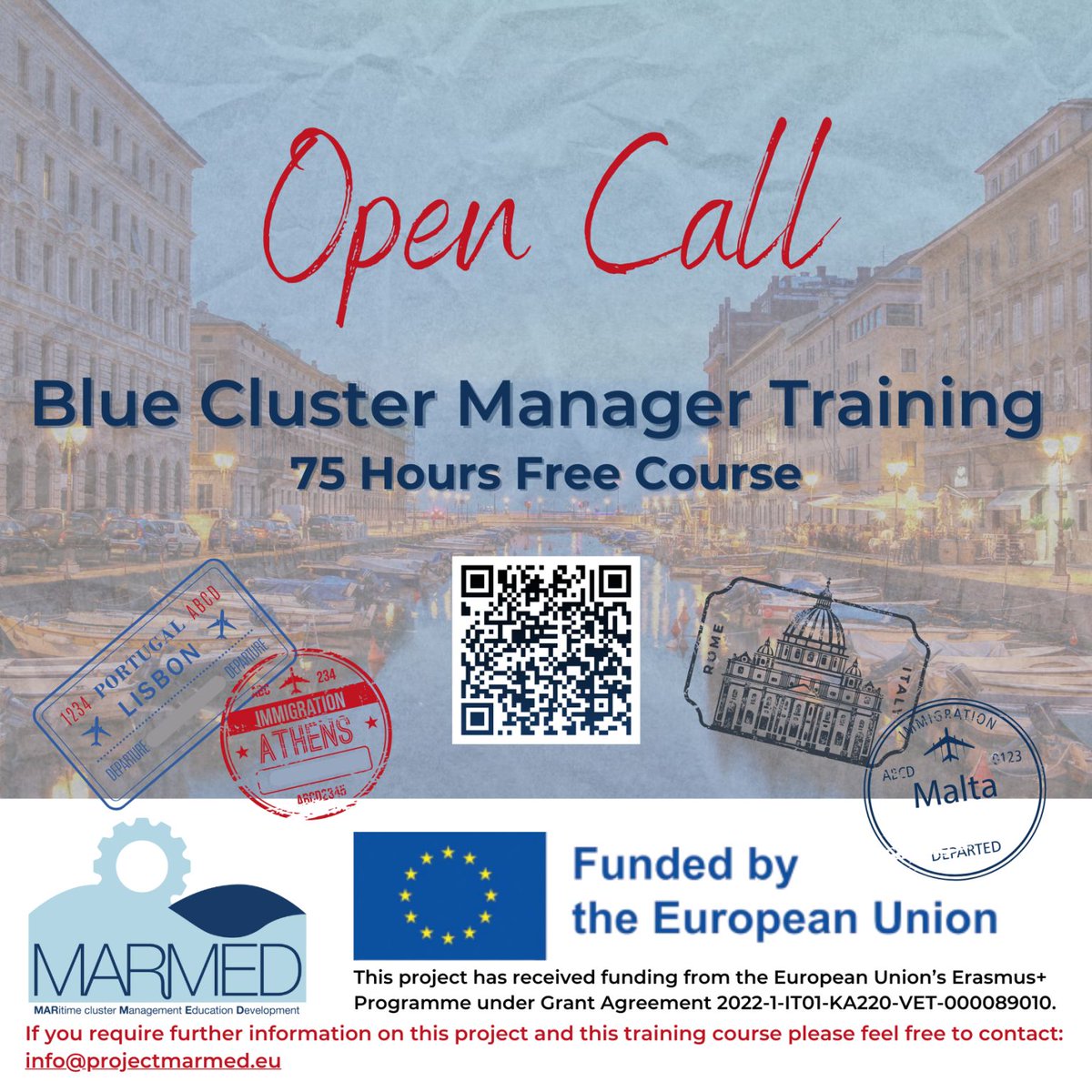 💡Unique and free pilot training by EU-funded #MARMEDproject for active or aspiring #BlueEconomy Cluster Managers E-learning modules, optional study visit, live online discussions with industry experts. 🗓️Deadline for registration: 18 April 2024 Info👉shorturl.at/hsIOW