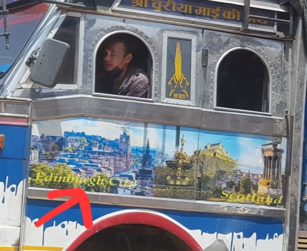 I'm curious as to when #VisitScotland began their marketing campaign on the cabs of trucks in the Kathmandu valley