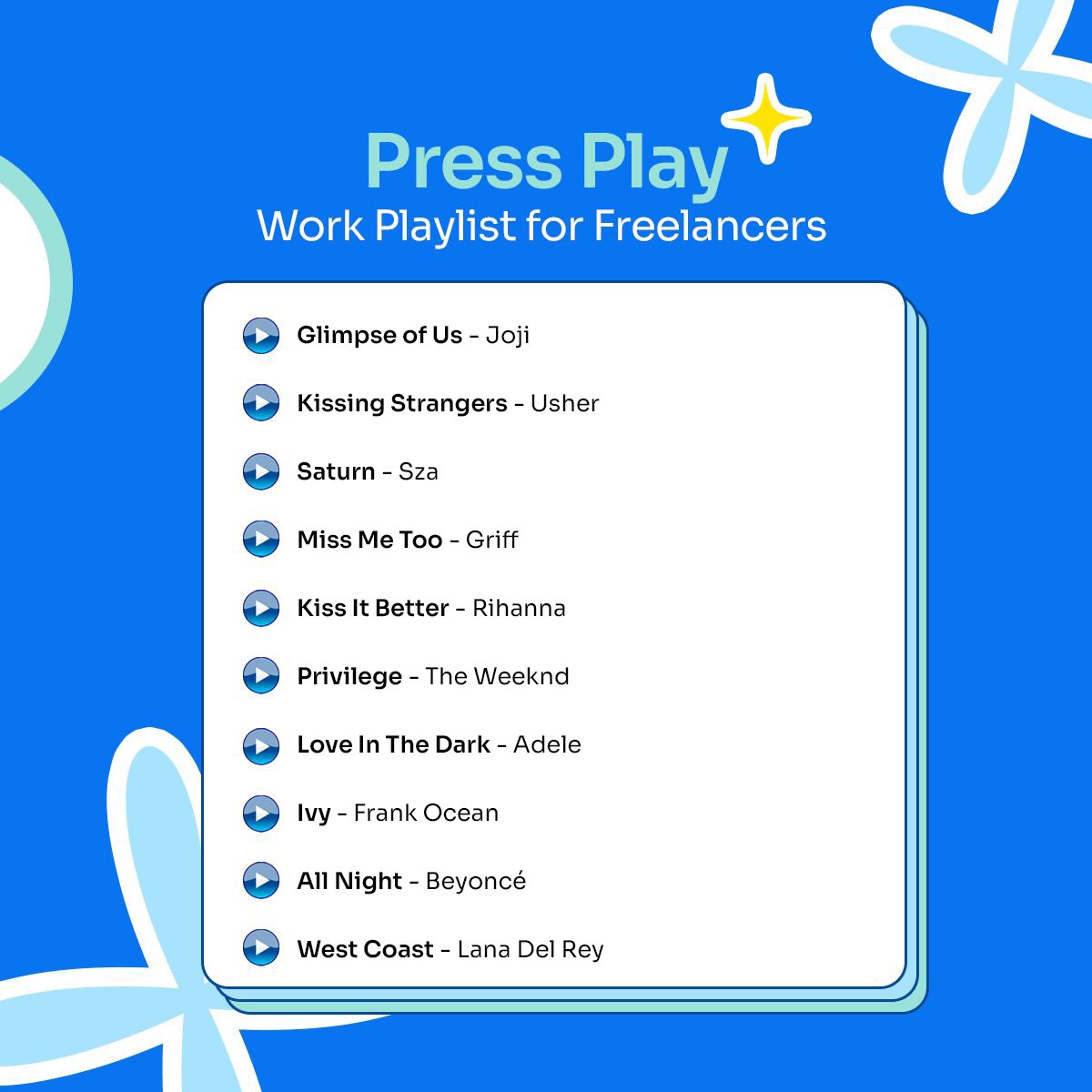 leofiedng's tweet photo. We’re back with your favorite work playlists! What’s your favorite song on this one?

#workplaylist https://t.co/UXoBgCfW1Y