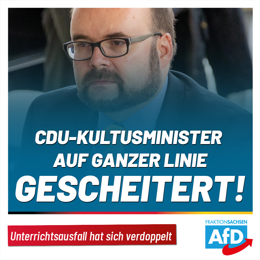 Zweimal hat die #CDU den Kultusminister in #Sachsen ausgewechselt. Ergebnis: Noch mehr Unterrichtsausfall! @rolf_weigand: „Schon vor vielen Jahren hätte die Regierung unsere Idee pädagogischer Hochschulen in ländlichen Regionen aufgreifen müssen, um schnell und kompakt mehr…