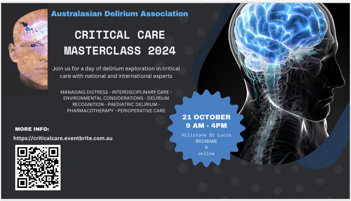 #delirium in critical care master class. Brisbane 21.10.24 Date for diaries ⁦@ANZDA_delirium⁩ 👇👇👇👇👇👇👇👇👇👇👇👇