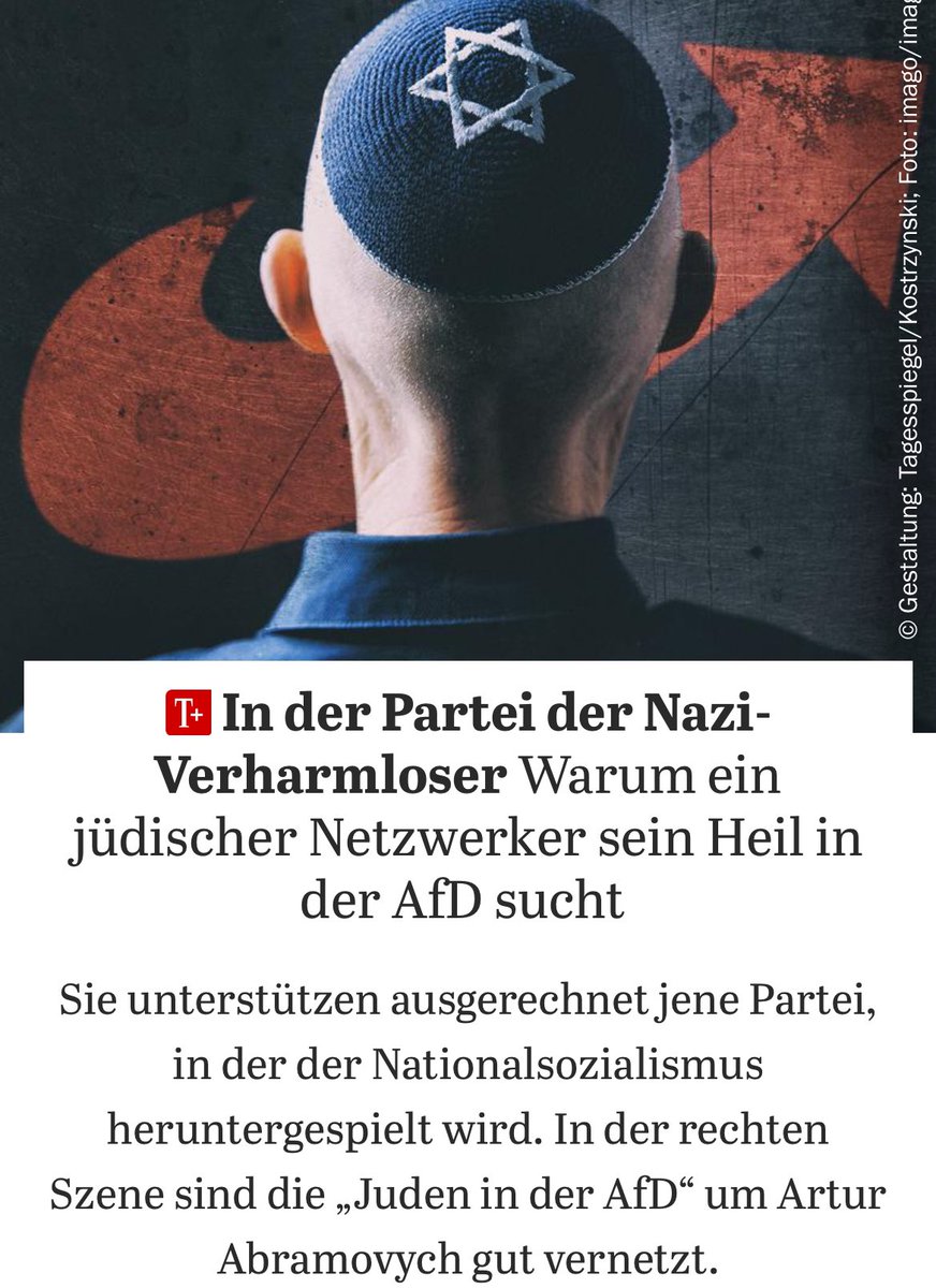 Meine erste Recherche für den @Tagesspiegel. Es geht um den Vorsitzenden der „Juden in der AfD“ Artur Abramovych, sein Netzwerk innerhalb der rechten bis rechtsextremen Szene und Verbindungen zu jüdischen Communities und pro-israelische Kreise. ➡️ tagesspiegel.de/gesellschaft/i…