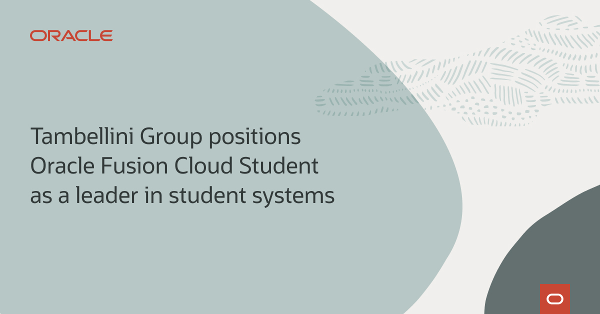 Oracle Fusion Cloud Student secures a leading position in Tambellini Group's 2023 Student StarChart™, affirming the usability and innovation of its student systems. social.ora.cl/6018wHeOm
