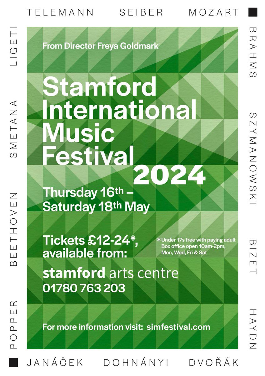 Tickets are on sale! 16th - 18th May, Three days of brilliant chamber music in Stamford. Please share far and wide! simfestival.com/whats-on/ @stamfordarts @discoversouthk @ArtsforRutland #stamford #rutland