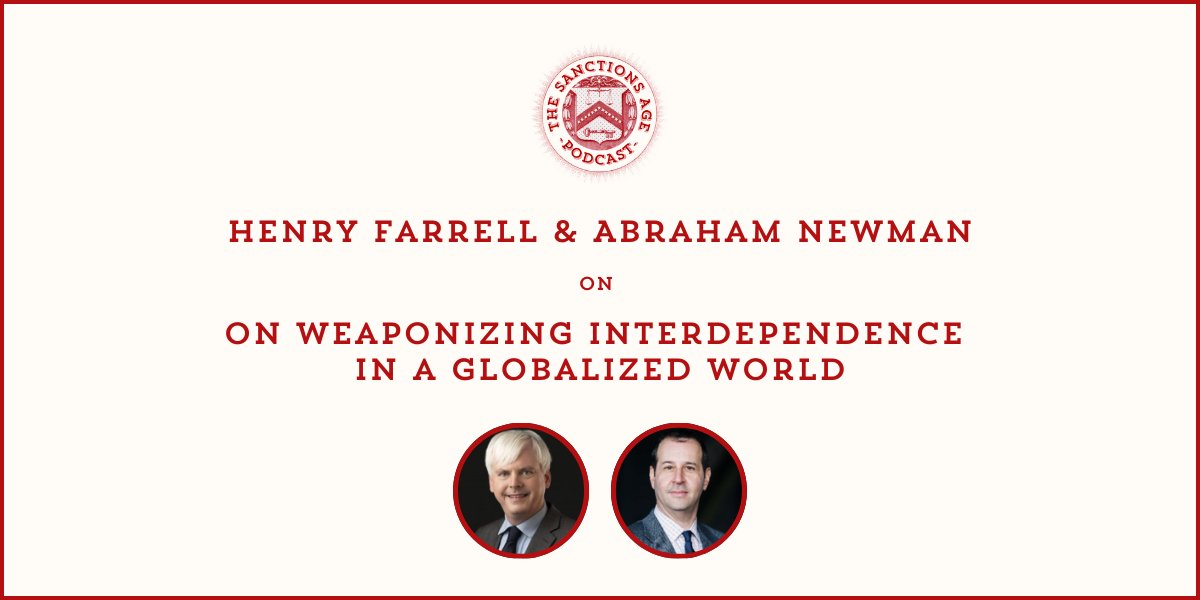 3. The weaponization of finance was a big theme of my conversation with @henryfarrell and @ANewman_forward. But I also got to ask them about their amazing intellectual partnership. Somehow we concluded that Dune is about weaponized interdependence and Arakis is a chokepoint.