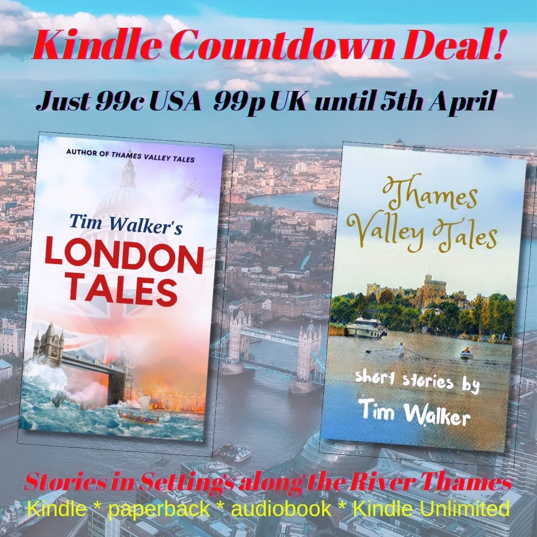 Kindle Countdown Deal!
Last few hours to grab two books of gripping short stories for just £1.98/$1.98 !!
mybook.to/TimShortStories 

#Kindle #KindleUnlimited #kindlecountdowndeal #books #London #Thames #shortstories #booktwt