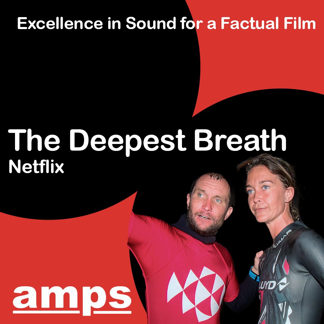 Nominees for the #AMPSAward for Excellence in Sound in a Factual Film First up is The Deepest Breath 🤿 The nominees are: Greg Gettens Will Chapman Chad Orororo Adam Prescod Winners announced 7.4.24 #AMPSAwards2024