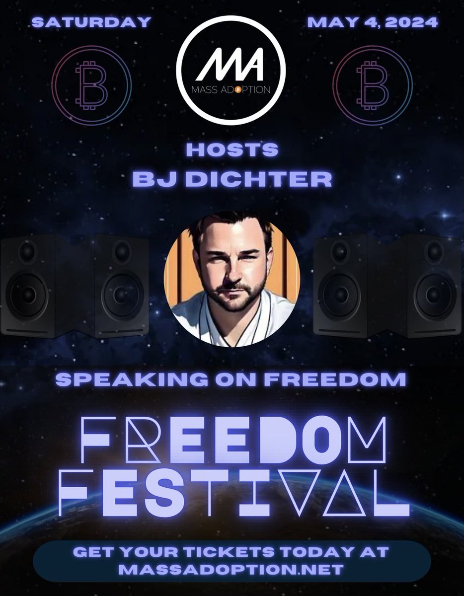 What would a FREEDOM FESTIVAL be without hearing from one of Canada’s greatest freedom fighters ⁦@BJdichter⁩? Learn the true story behind the Canadian Freedom Truckers Convoy and 🇨🇦 fight for Freedom 🚛🚚🚒🛻 Buy tickets 🎟️ below ⬇️ massadoption.net