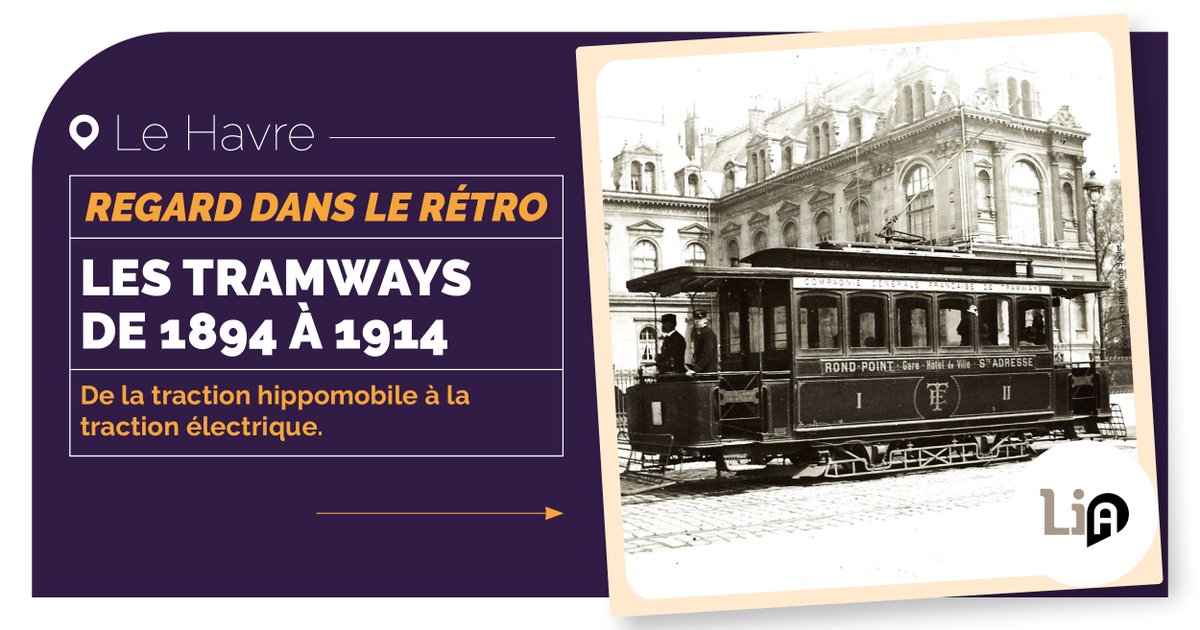 Du tramway 🐎 au tramway ⚡ Il y a 130 ans, la ligne 1, première ligne de tramway à être électrifiée au Havre reliait la Jetée-Frascati à la mairie de Graville ! Découvrez toute l'histoire et les débuts du tramway électrique 👉 bit.ly/3xnV0yG