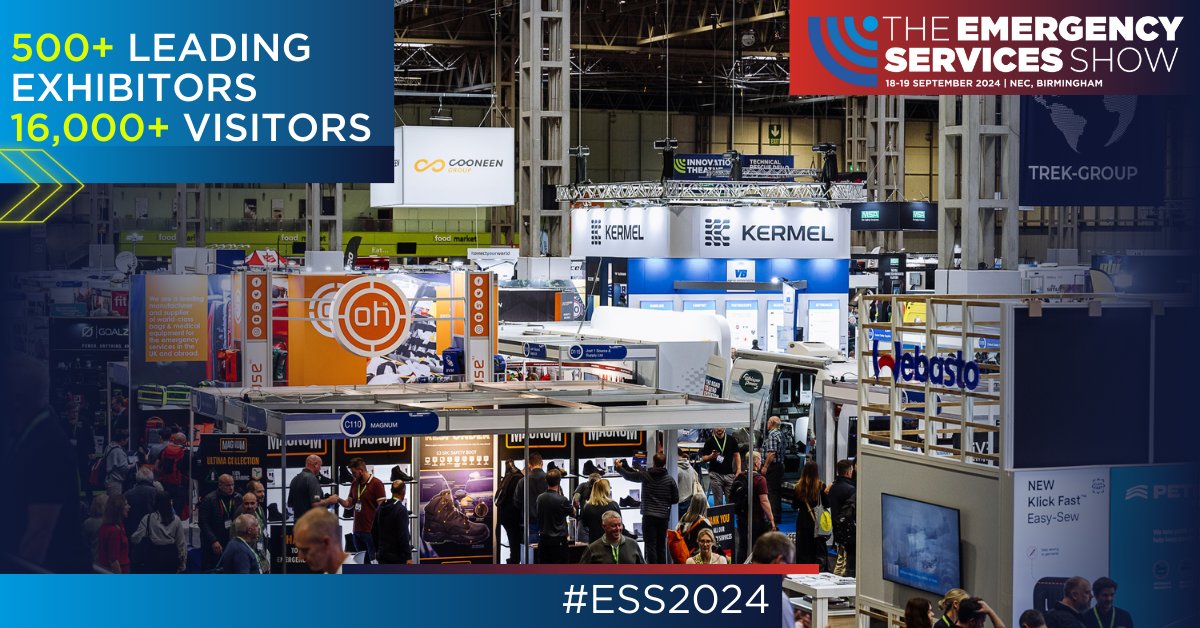 🚨.With 500+ leading exhibitors and 16,000+ visitors, The Emergency Services Show – your one-stop shop for all things #EmergencyResponse – 18-19 September, at the NEC Birmingham promises unmatched networking opportunities. Register now ✅ hubs.la/Q02rDsfR0 #ESS2024