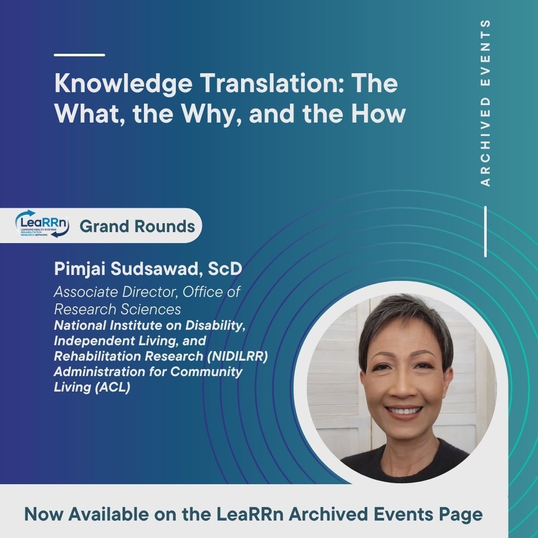 Watch this archived webinar on 'Knowledge Translation: The What, The Why, & The How“ with Pimjai Sudsawad buff.ly/3vBJxuO