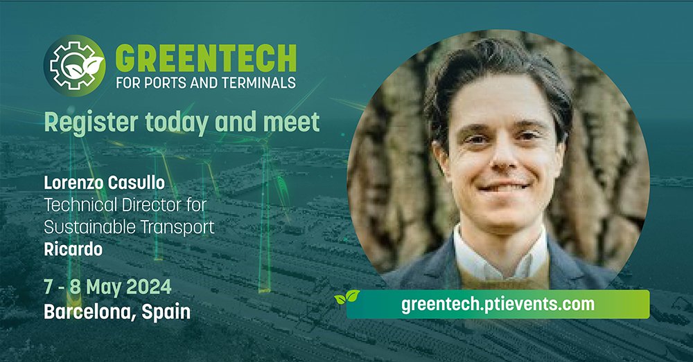 🚤 This is your chance to join Lorenzo Casullo (@RicardoGroupPLC) at Day One of #GreenTech2024, with a core focus on the emergence of green shipping corridors! 🚤

⭐ Join this year's event to access panel discussions from leading global ports: bit.ly/3k61TeK ⭐