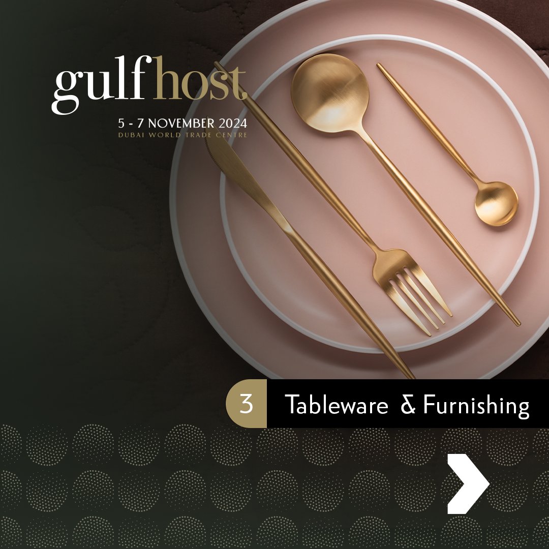 GulfHostMENA's tweet photo. MENA’s most trusted hub for success in hospitality is all set to showcase the latest solutions across: Front of House, Back of House, Tableware &amp; Furnishing, Horeca Solutions, and Café and Counter. 
🔗 Learn more at https://t.co/oF56IFthez
#GulfHost #Hospitality #Foodservice https://t.co/MtroF5Oe9p