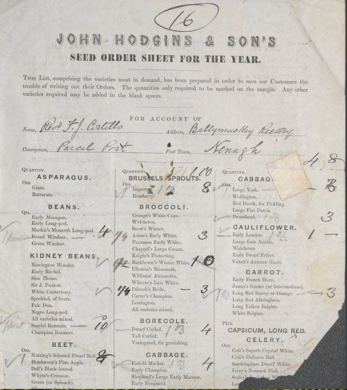 It's the time of year to get seeds in if you haven't already. This seed catalogue from Hodgins nursery in Cloughjordan #Tipperary 1884, shows what a variety Victorians planted. From our ephemera collection buff.ly/3J6aY2V @Cloughjo_Farm @FCloughjordan @IrishSeedSavers