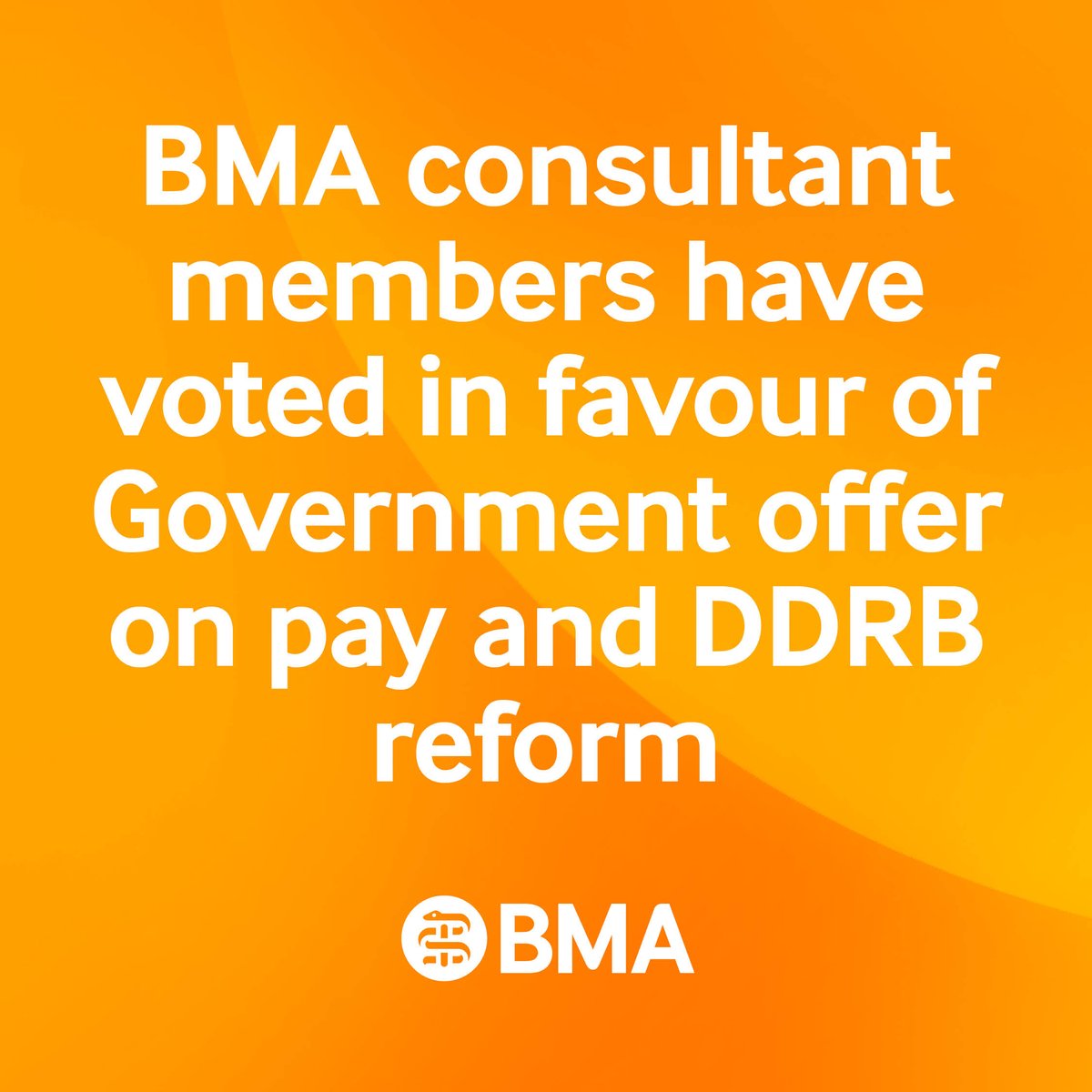 After months of unprecedented industrial action and campaigning, months of negotiations, and weeks of voting by BMA members, today we can announce that the latest Government offer on pay and DDRB reform for consultants in England has been accepted. bma.org.uk/consultantspay