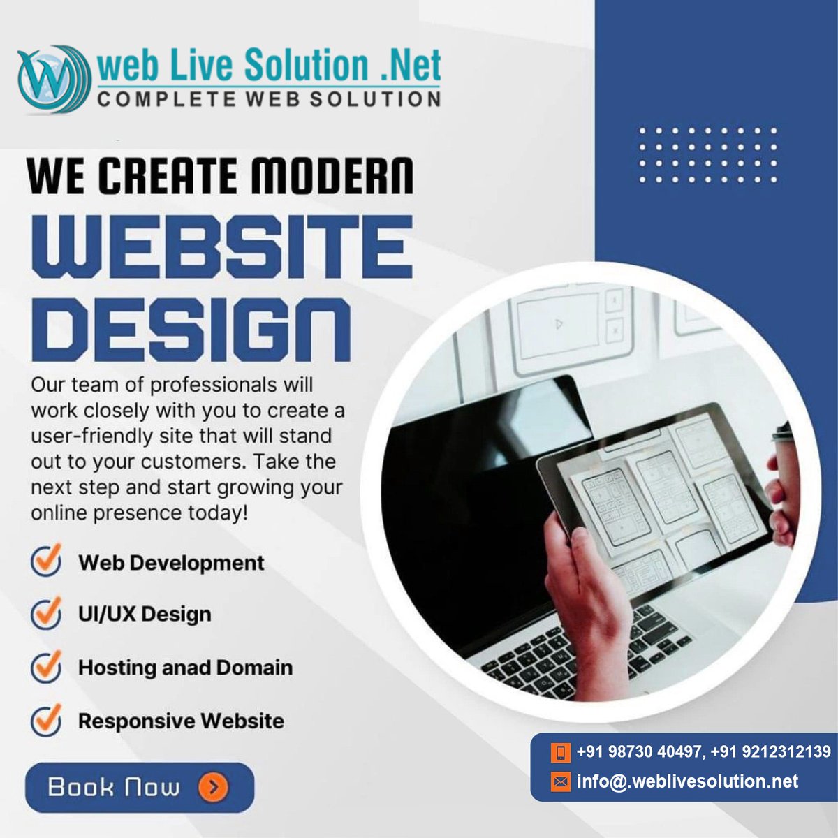 WebLiveSolutio1's tweet image. 🌈 Unbox endless possibilities with Web Live Solution! Our palette includes artistic web designs, SEO strokes, SMO vibes, and digital marketing magic. Let&apos;s paint the digital world with your brand&apos;s brilliance! 🎨 #Weblivesolution #DigitalBrilliance
#WeblivesolutionLLP